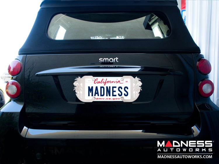 smart fortwo Custom License Plate Frame Paradise Polished